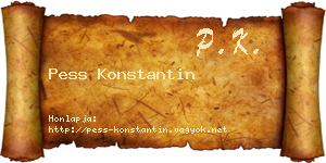 Pess Konstantin névjegykártya